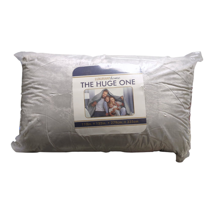 Luxuriant Home The Huge One Family-Sized Velvet Cloud Blanket, Platinum