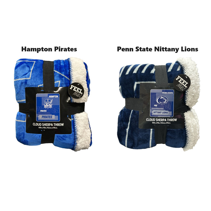 Officially Licensed NCAA Cloud Throw Blanket with Sherpa Back, 60" x 70"