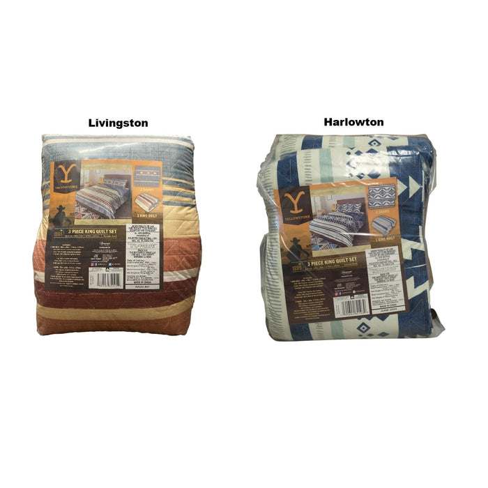 Yellowstone 100% Polyester Microfiber Quilt and Sham Set, 3 Piece, King