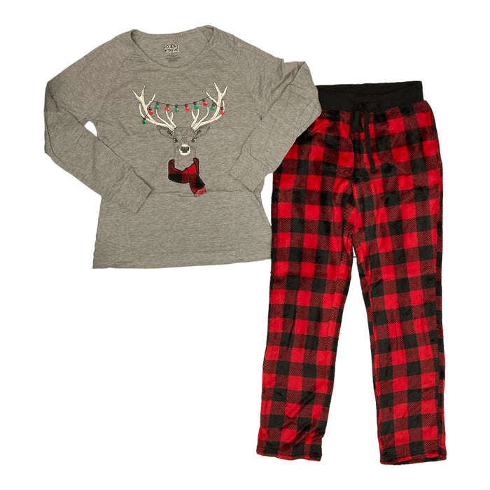 Holiday FamJams Ladies Family Reindeer 2 Piece Pajamas Set