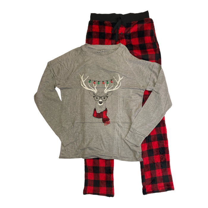 Holiday Famjams Men's Long Sleeve Shirt & Pants Reindeer Pajama Set