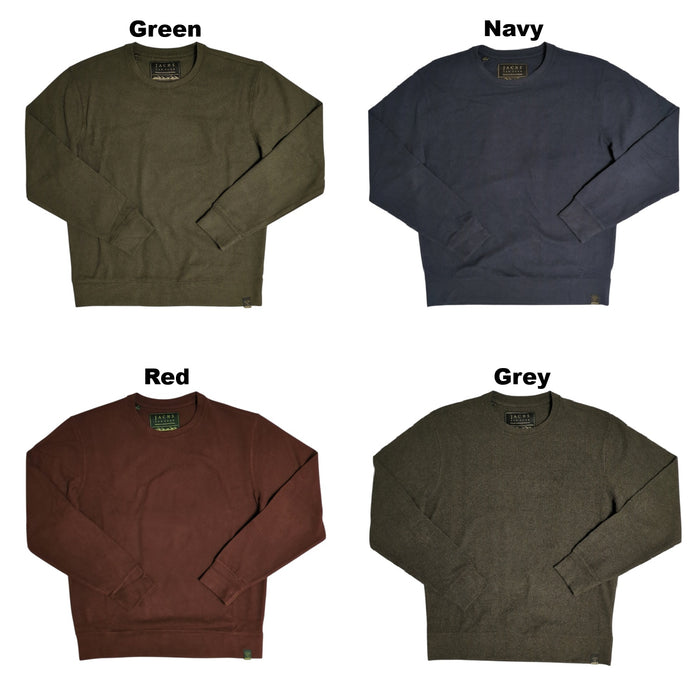 Jachs Men's Midweight Ultra Soft Relaxed Fit Crewneck Sweatshirt