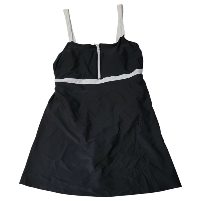 Lands' End Women's Zip Front Adjustable Straps Swim Dress