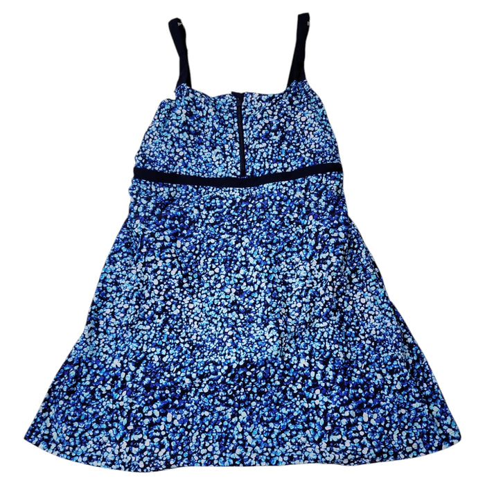 Lands' End Women's Zip Front Adjustable Straps Swim Dress