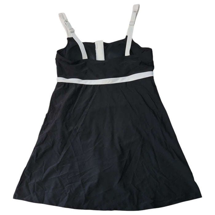 Lands' End Women's Zip Front Adjustable Straps Swim Dress