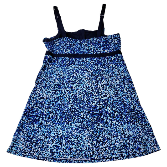 Lands' End Women's Zip Front Adjustable Straps Swim Dress