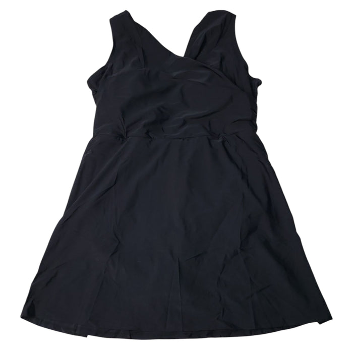 Lands' End Women's Surplice Swim Dress, Adjustable Straps, Built-In One Piece