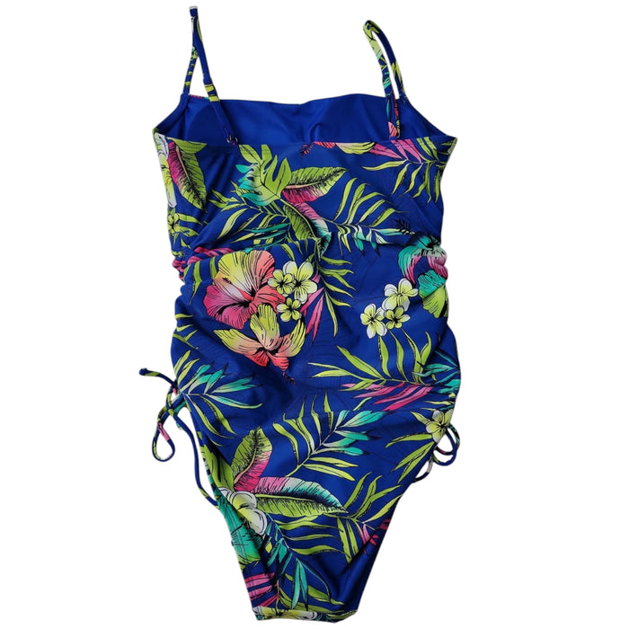 Loft Women's Shirred Side Tie Fully Lined One-Piece Swimsuit