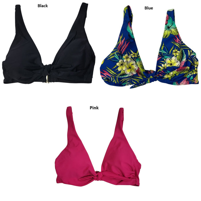 Loft Women's UPF 50+ Sun Protection Tie Front Bikini Top