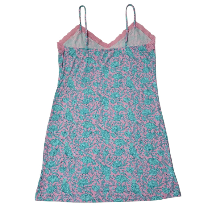 LOFT Women's Lace Neck Trim Soft Cozy Cami Sleep Dress