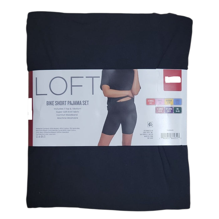 Loft Women's Ulta-Soft Short Sleeve Top & Bike Short Pajama Set