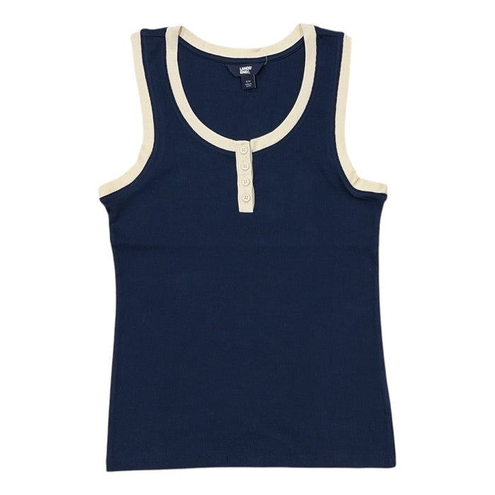 Lands' End Women's Lightweight Relaxed Fit Scoop Neck Ribbed Tank Top