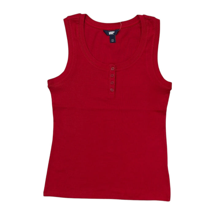 Lands' End Women's Lightweight Relaxed Fit Scoop Neck Ribbed Tank Top