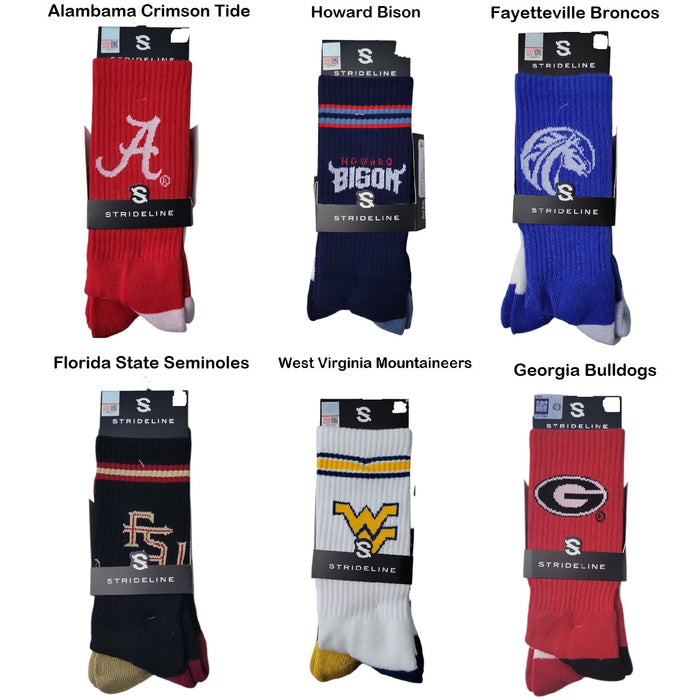 NCAA Adult 2-Pack Moisture Wicking Contour Fit Crew Socks