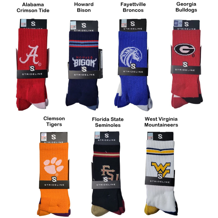 NCAA Adult 2-Pack Moisture Wicking Contour Fit Crew Socks