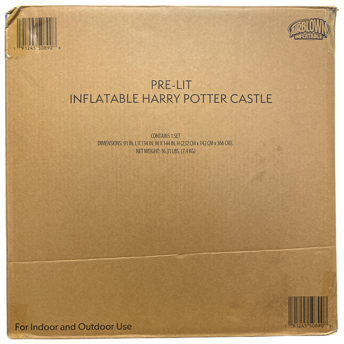 Gemmy Industries Harry Potter Pre-Lit Airblown Inflatable Castle, 12'