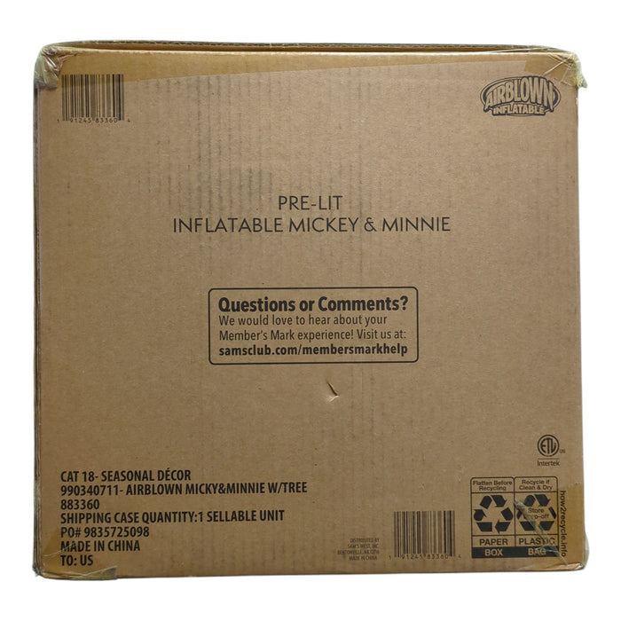 Disney Airblown Pre-Lit Inflatable Micky & Minnie with Tree, 10'