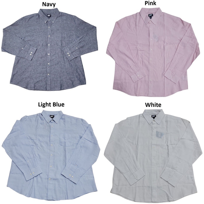 Lands' End Men's Long Sleeve Linen Button Down Shirt