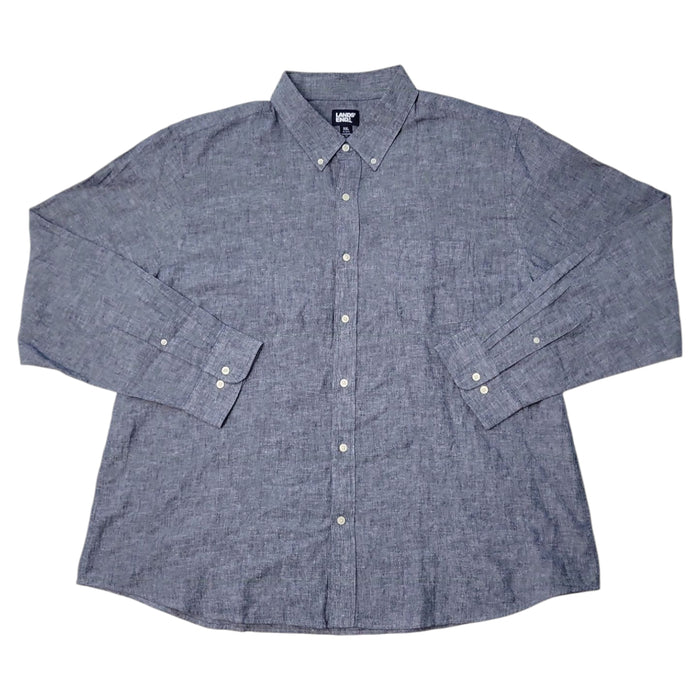 Lands' End Men's Long Sleeve Linen Button Down Shirt