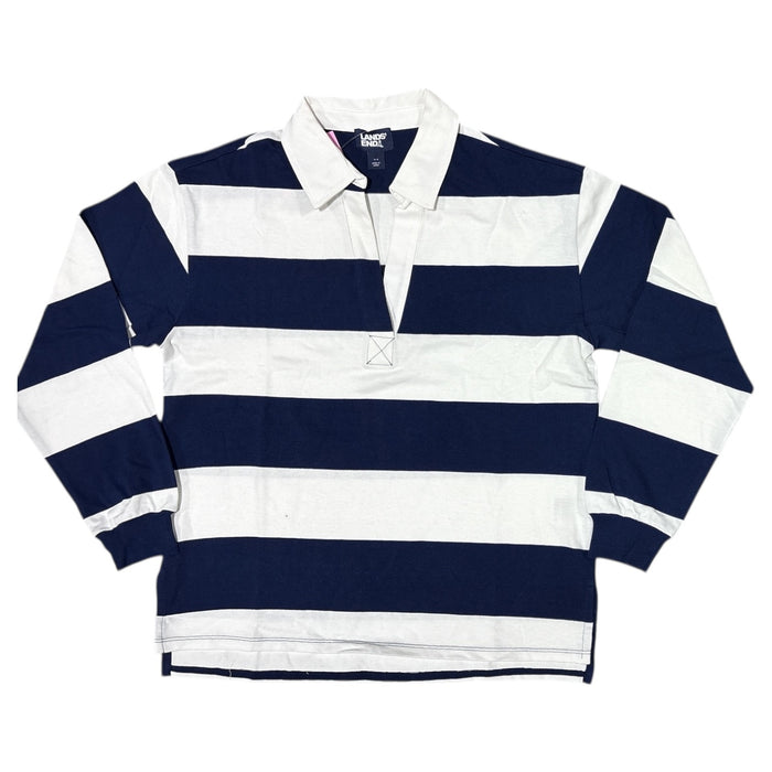 Lands' End Women's 100% Cotton Long Sleeve Rugby Polo Top