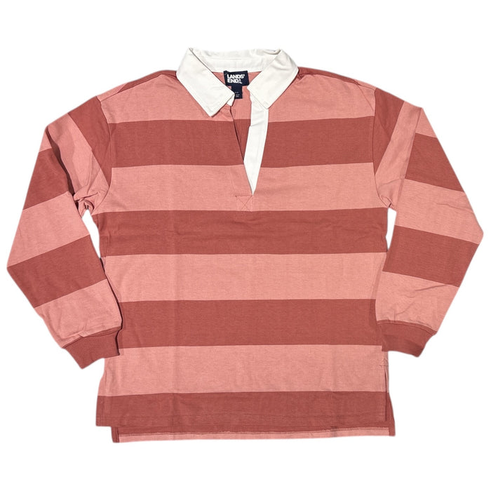 Lands' End Women's 100% Cotton Long Sleeve Rugby Polo Top