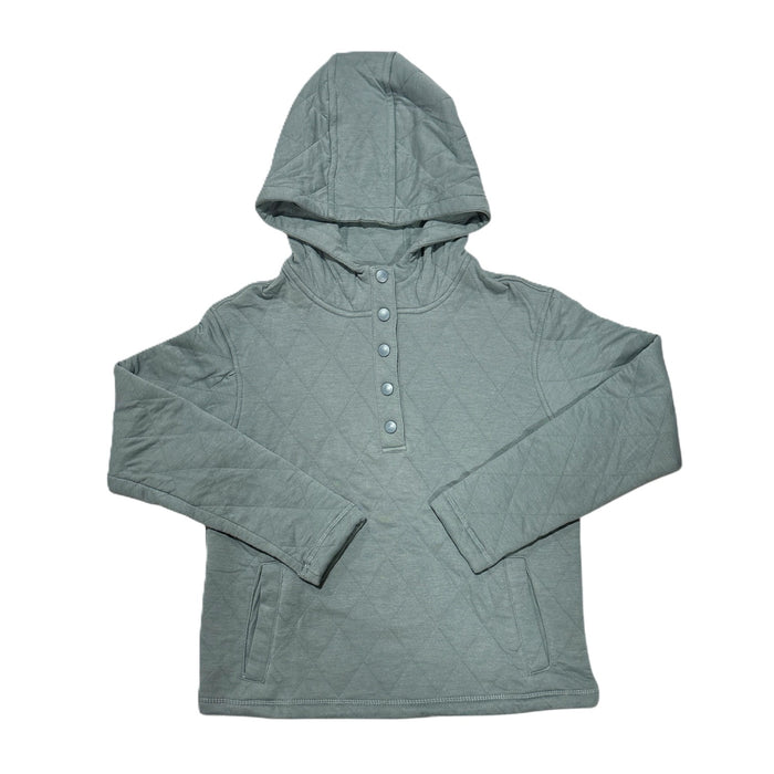 Lands' End Women's Midweight Relaxed Fit Quilted Pullover Hoodie