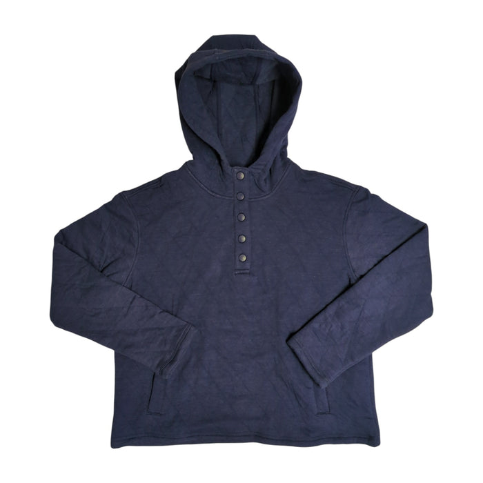 Lands' End Women's Midweight Relaxed Fit Quilted Pullover Hoodie