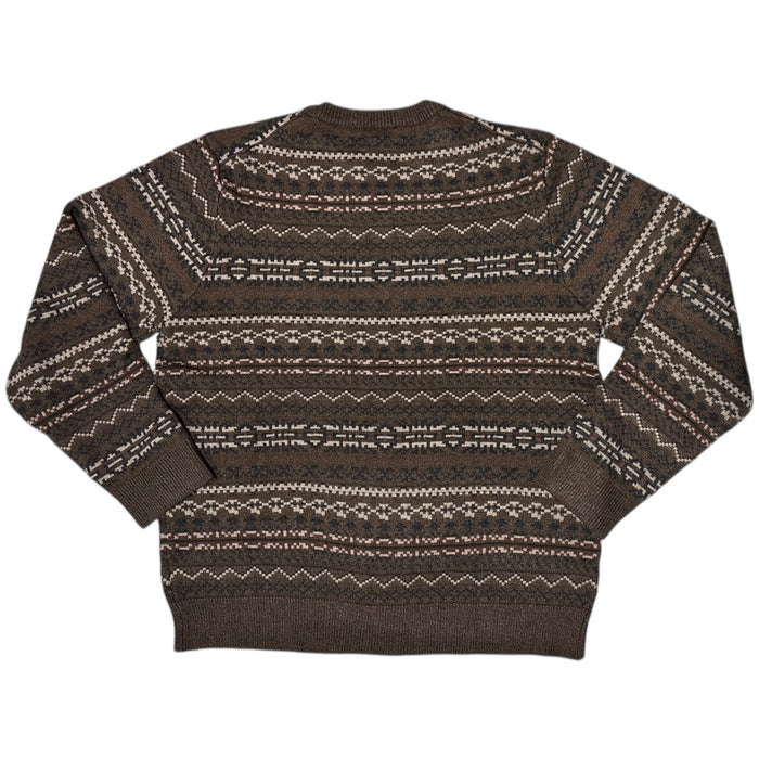 Lands End Men's Long Sleeve Knitted Crew Neck Fair Isle Sweater