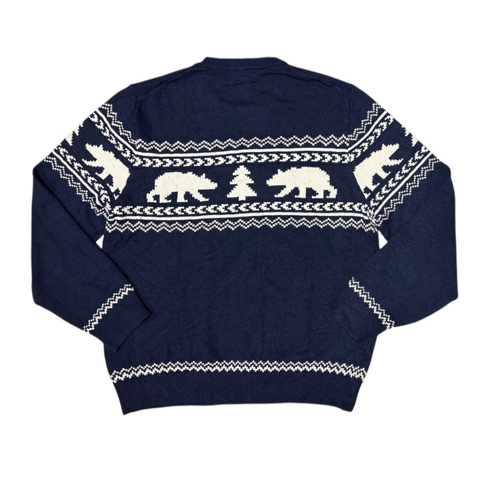 Lands End Men's Long Sleeve Knitted Crew Neck Fair Isle Sweater