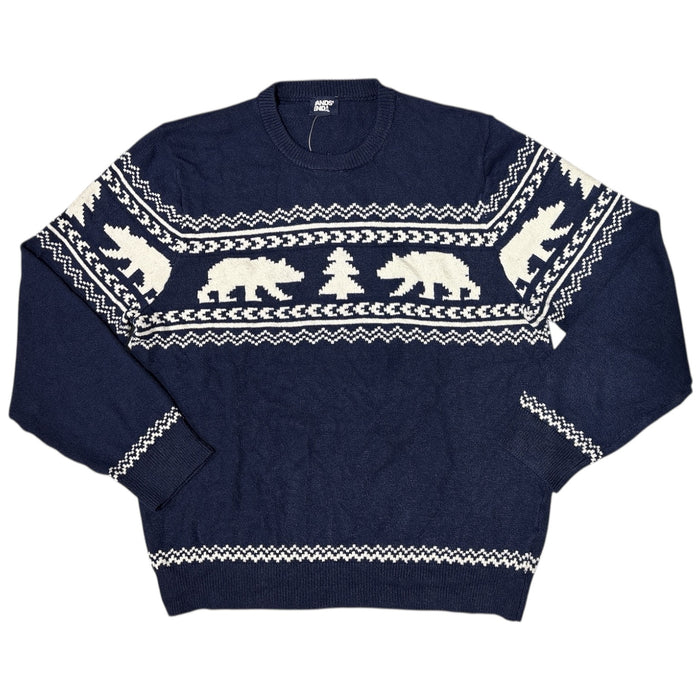 Lands End Men's Long Sleeve Knitted Crew Neck Fair Isle Sweater
