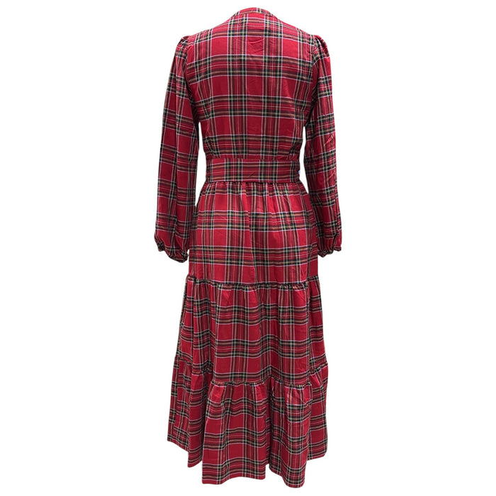 Lands' End Women's Relaxed Fit Flannel Tiered Maxi Dress