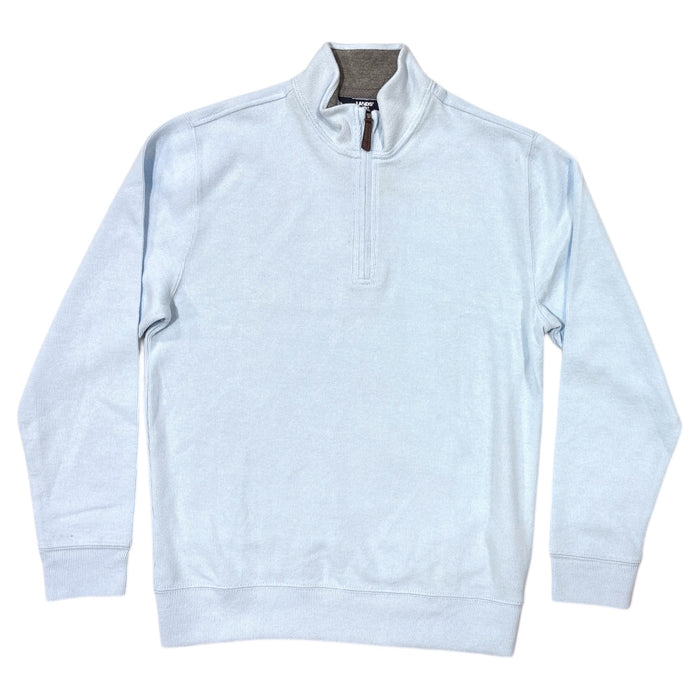 Lands' End Men's Soft & Cozy Ribbed Hem Long Sleeve Quarter Zip Pullover