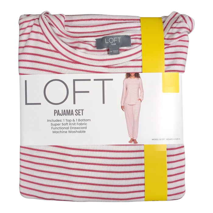 Loft Women's 2 Piece Hacci Knit Long Sleeve Shirt & Jogger Pajama Set