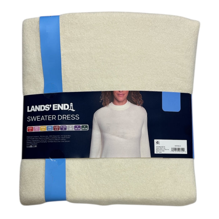 Lands' End Women's Long Sleeve Relaxed Fit Crewneck Sweater Dress
