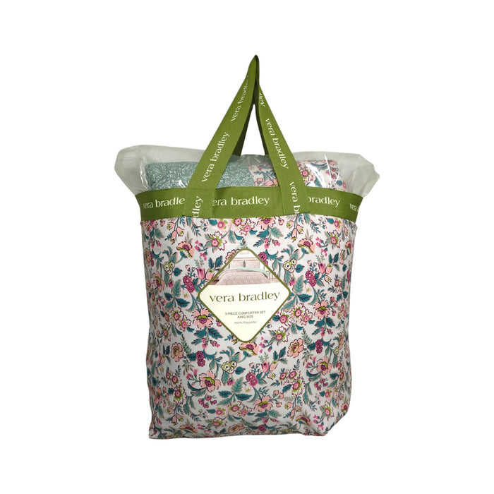 Vera Bradley 3-Piece Printed Microfiber Lightweight Comforter Set, King