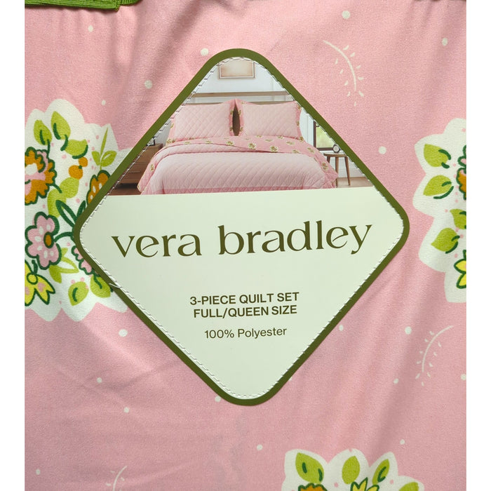 Vera Bradley 3-Piece Printed Microfiber Lightweight Quilt Set, Full/Queen