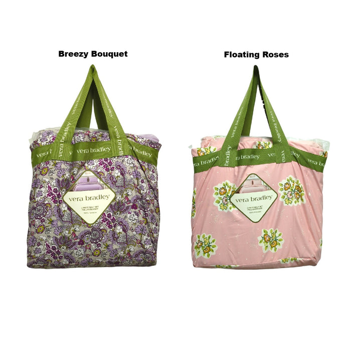 Vera Bradley 3-Piece Printed Microfiber Lightweight Quilt Set, Full/Queen