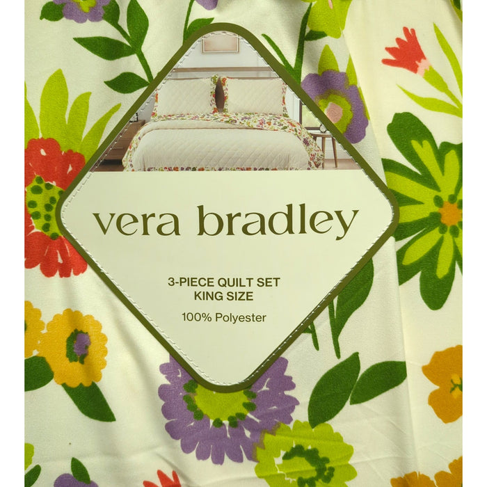 Vera Bradley 3-Piece Printed Microfiber Lightweight Quilt Set, King