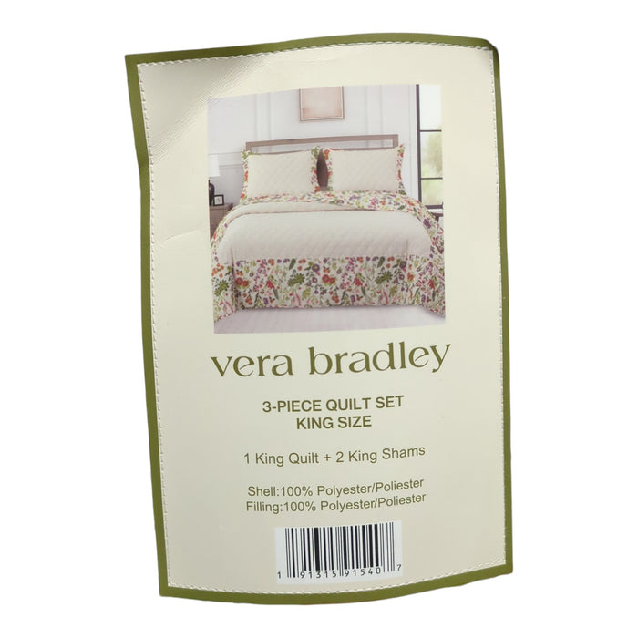 Vera Bradley 3-Piece Printed Microfiber Lightweight Quilt Set, King