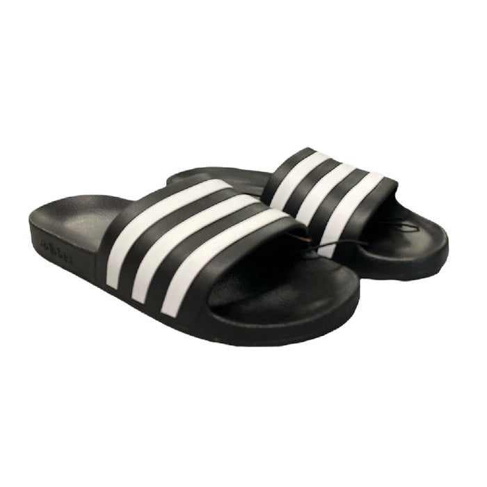 Adidas Adult Adilette Aqua Slide Sandals, Cloudfoam Footbed (Black, M13/W14)