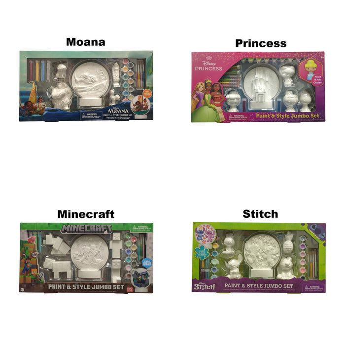Innovative Designs Paint & Style Jumbo Set, 5 Figurines/4 Brushes/12 Paint Pots
