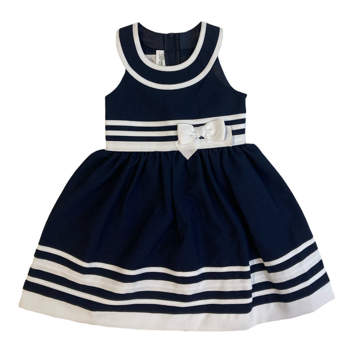 Bonnie Jean Girl's Sailor Nautical Back-Bow Sleeveless Dress
