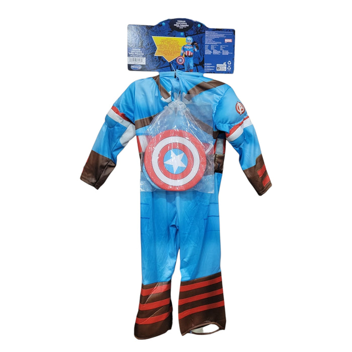 Jazwares Boys Marvel Captain America Jumpsuit, Mask, & Gloves Costume