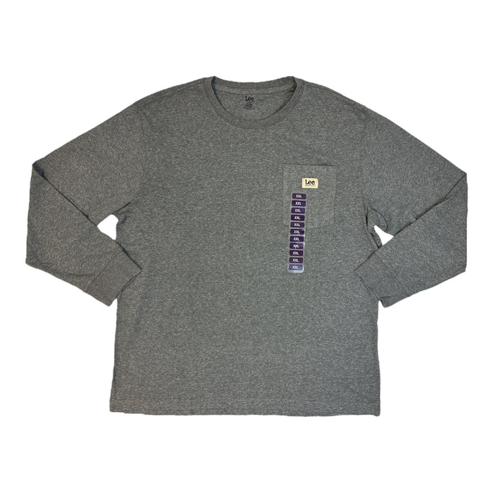 Lee Men's Long Sleeve Cotton Crew Neck Workwear Pocket T-Shirt