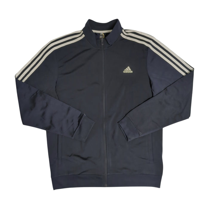 Adidas Men's 3 Stripe Long Sleeve Full Zip Tricot Warm-Up Jacket