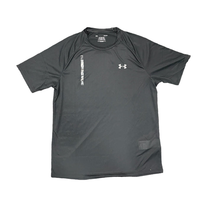 Under Armour Men's Relaxed Fit Moisture Wicking Tech Tee Shirt (Solid Black, L)