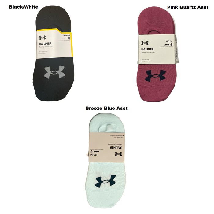 Under Armour Women's UA Breathable Liner No Show Socks, 6 Pairs, Medium