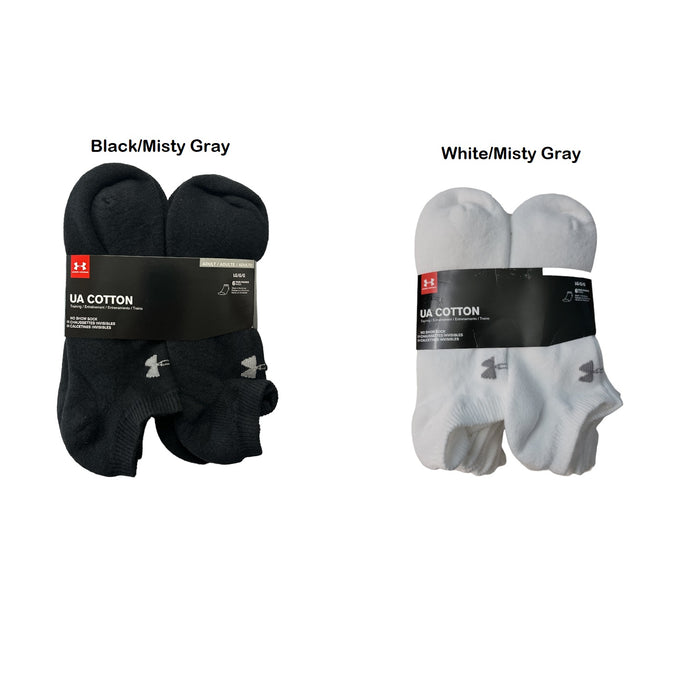 Under Armour Men's 6 Pair Cotton Half Cushion Footbed No Show Socks