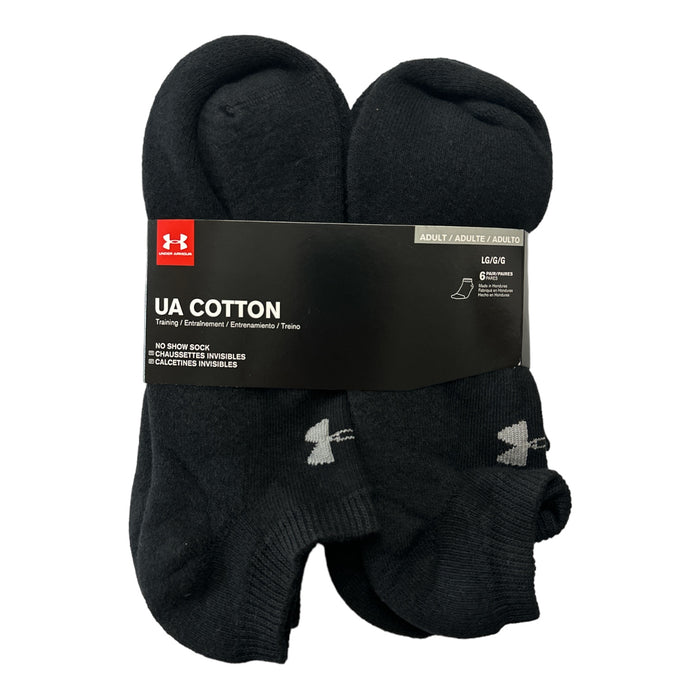 Under Armour Men's 6 Pair Cotton Half Cushion Footbed No Show Socks