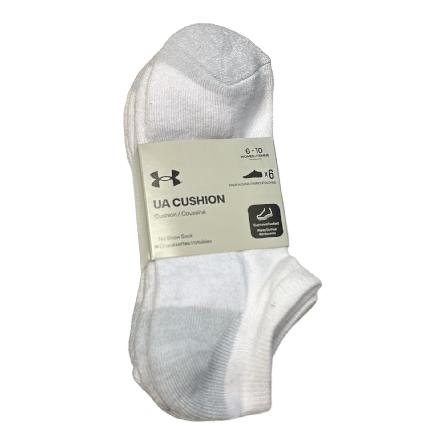 Under Armour Women's Cushioned Footbed Arch Support No Show Socks, Size 6-10